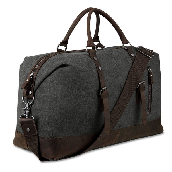 Canvas Overnight Genuine Leather Weekender