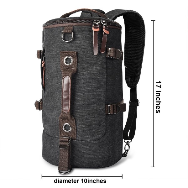 Retro Duffel Cylinder Bag 27L Canvas Travel Backpack for Men Hiking ...