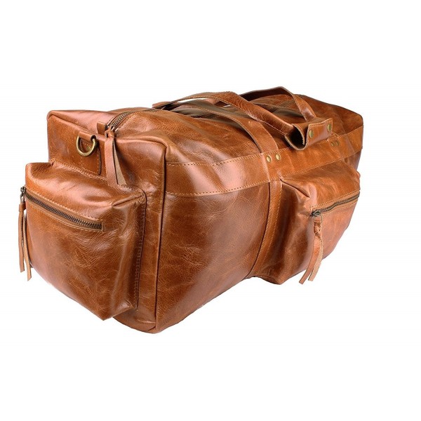 Viosi Leather Duffel Overnight Weekend