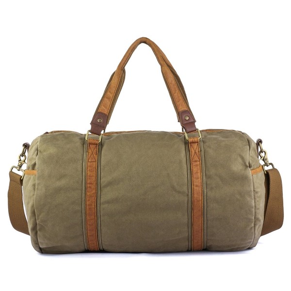 Vintage Canvas Duffle Bag Carry-on Weekender Sports Gym Bag - Army ...