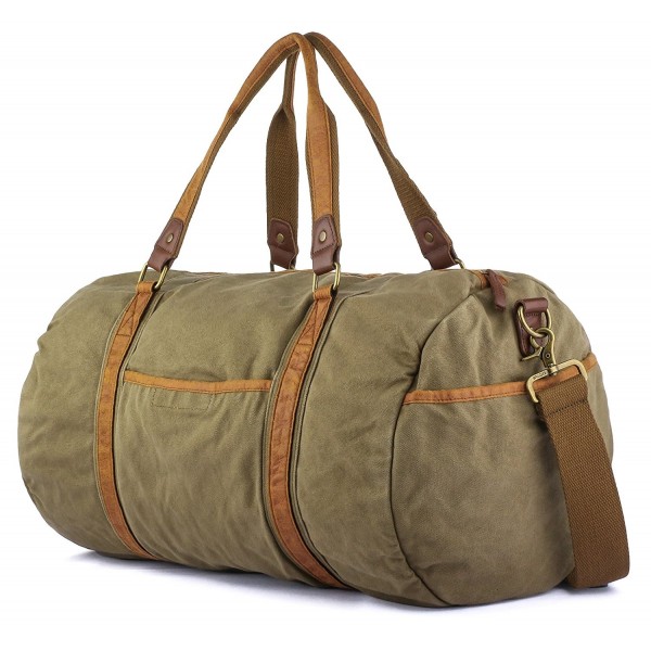 Vintage Canvas Duffle Bag Carry-on Weekender Sports Gym Bag - Army ...