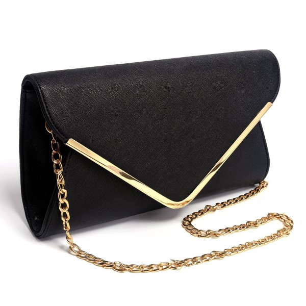black faux leather clutch bag