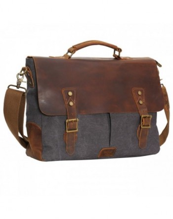 Wowbox Leather Vintage Messenger Briefcase