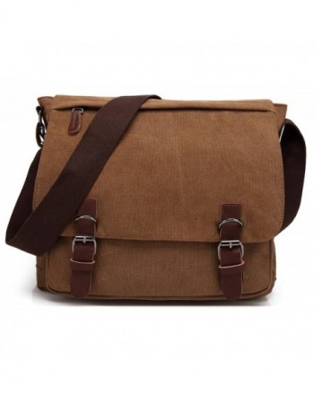 Vintage Canvas Laptop Messenger Bag School Bag Business Briefcase 16 ...