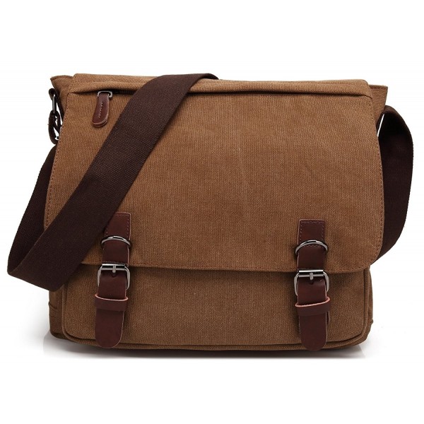 Vintage Canvas Laptop Messenger Bag School Bag Business Briefcase 16 ...