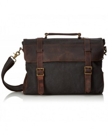 Estarer Canvas Leather Messenger Briefcase