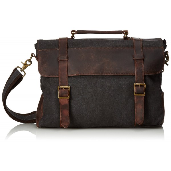 Estarer Canvas Leather Messenger Briefcase