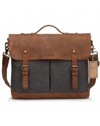 Leather Messenger Business Briefcase Shoulder