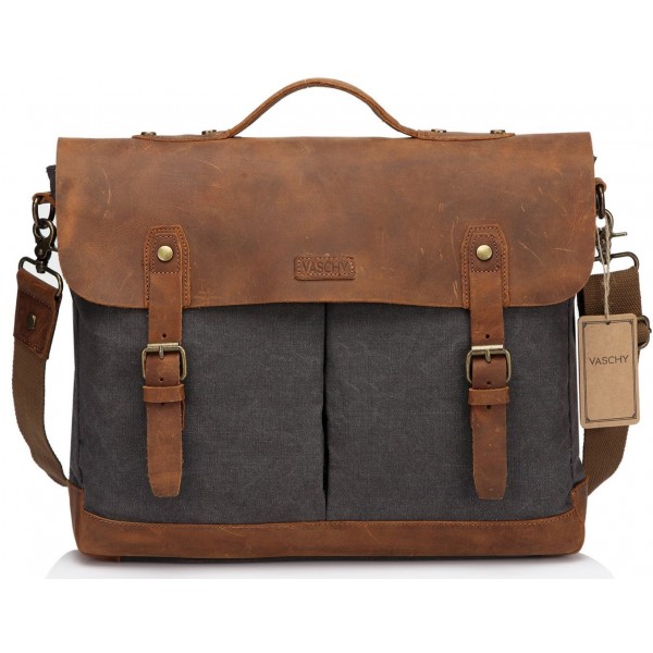 Leather Messenger Business Briefcase Shoulder