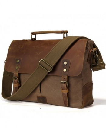 Leather Vintage Messenger Briefcase Shoulder