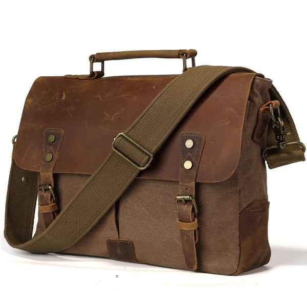 Leather Vintage Messenger Briefcase Shoulder