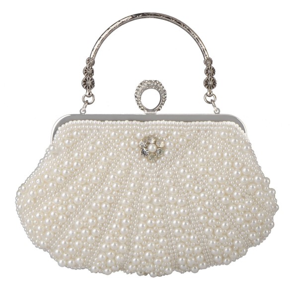 Women's Evening Bag Pearl Crystal Bag Shell Handbag fit Wedding Party ...