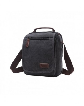 Small Canvas Crossbody Shoulder Bag Messenger Bag Work Bag - Black ...