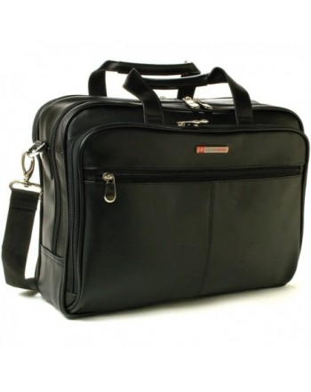 Alpine Swiss Leather Briefcase Messenger