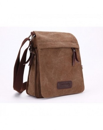 Small Vintage Canvas+Leather Messenger Cross body bag Pack Organizer ...