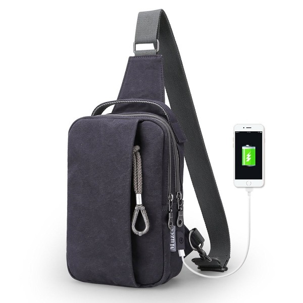 Shoulder Charging Backpack Crossbody - Blue black(USB) - C7185RO5S5D