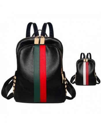 Lightweight Leather backpack shoulder Red green