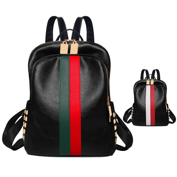 Lightweight Leather backpack shoulder Red green