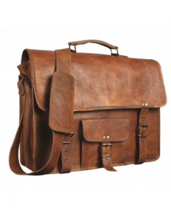 15 Inch Pocket Leather Messenger Satchel