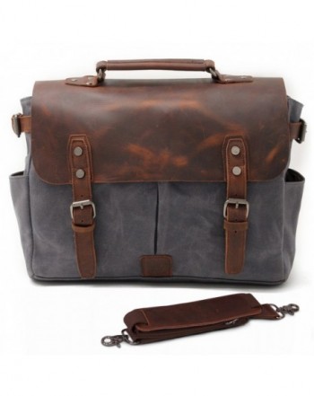 SUVOM Messenger Leather Briefcase Bookbag