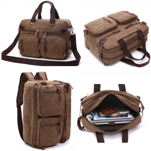 Convertible Laptop Messenger Bag Backpack Rucksack Briefcase School ...