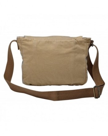 Vintage Canvas Messenger Bag Retro Cross-body Shoulder Bag - Khaki ...