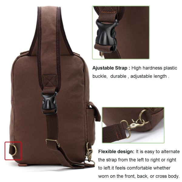 Canvas Cross Body Bag Messenger Shoulder Bag Sling Backpack fits 13 ...