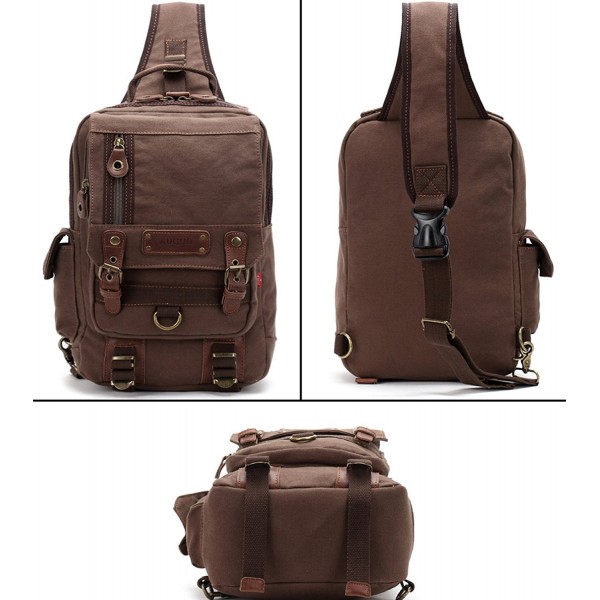 Canvas Cross Body Bag Messenger Shoulder Bag Sling Backpack fits 13 ...