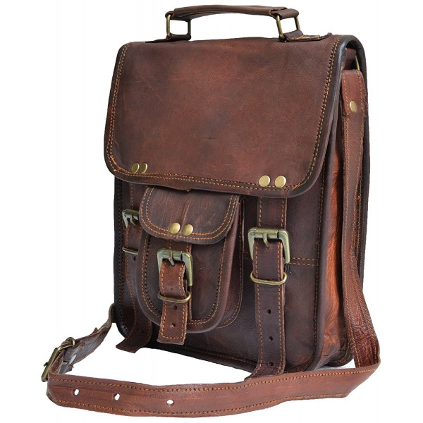 Genuine distressed leather shoulder messenger