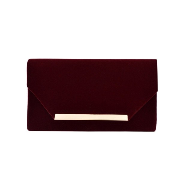 Elegant Velvet Evening Handbag Burgundy