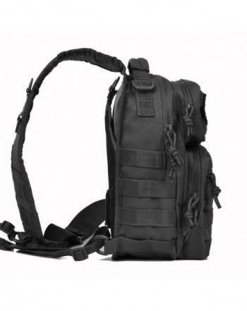 Tactical Sling Bag Pack Military Rover Shoulder Sling Backpack Small - Solid black - CO1879HZ5U8