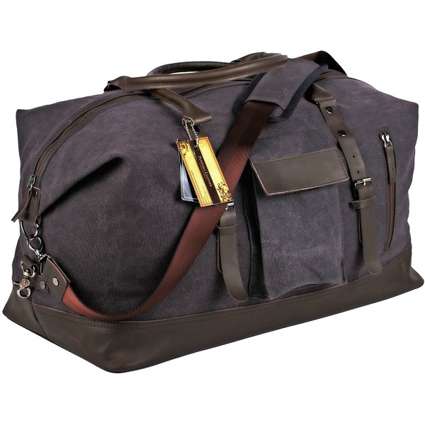 Leather Weekender Shoulder GreenCoast Charcoal