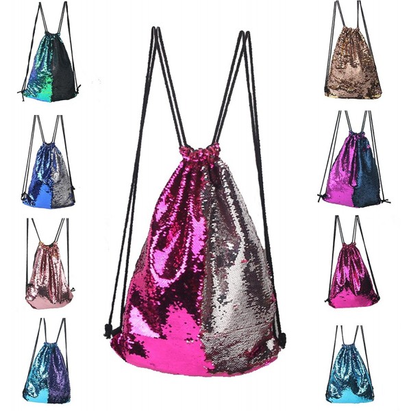 Backpack Drawstring Glittering Shoulder Reversible