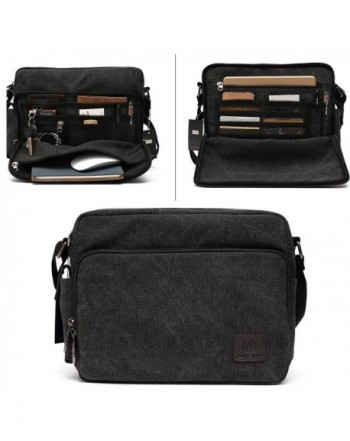 Mlife Men Canvas Messenger Black