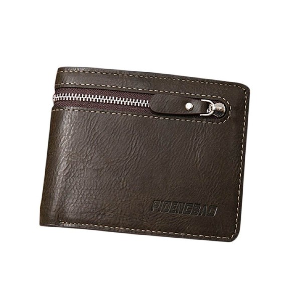 Sandistore Zipper Leather Bifold Wallet