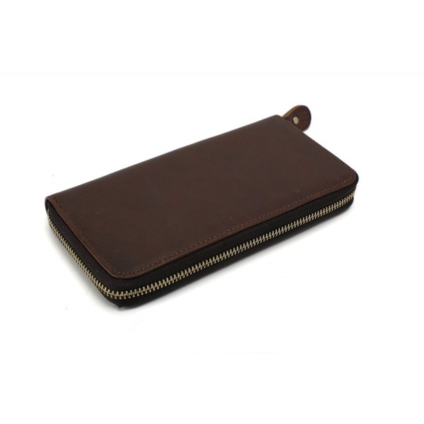 ROCKCOW Genuine Leather Around Wallet