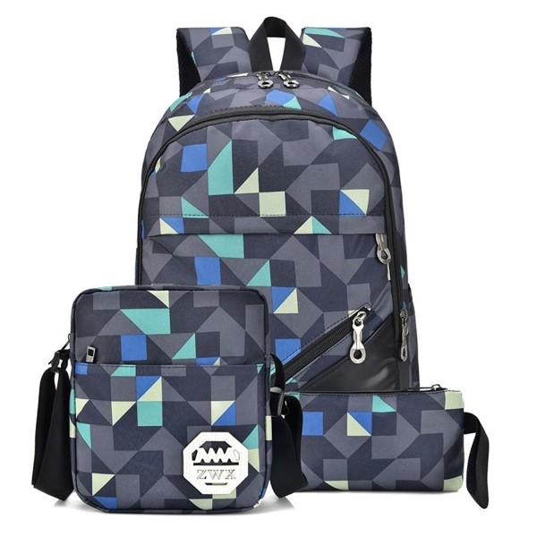 Resistant Polyester Backpack Messenger Geometric