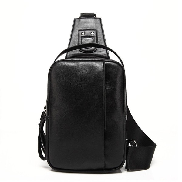 Sling Bag for Men,Genuine Leather Chest Shoulder Backpack Small ...