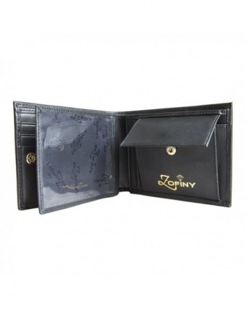 Luxury black leather wallet compartments