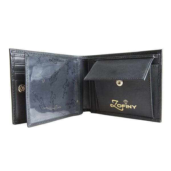 Luxury black leather wallet compartments