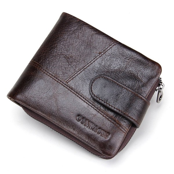 Contacts Genuine Leather Zipper Pocket