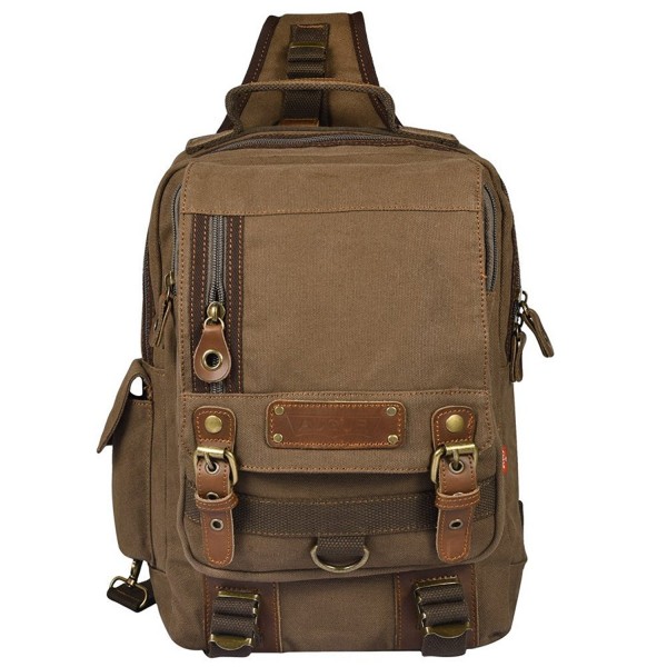 Vbiger Canvas Backpack Travelling Coffee