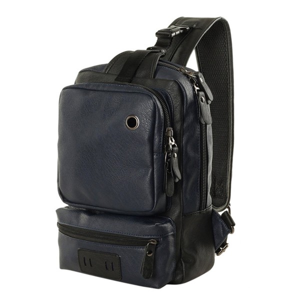 ThinkMax Leather Pockets Shoulder Backpack