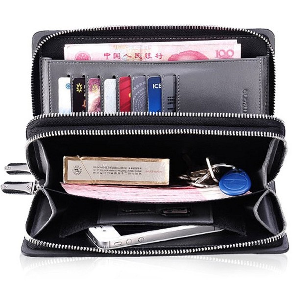 Men's Genuine Leather Business Clutch Wrist Bag Handbag Organizer Card ...