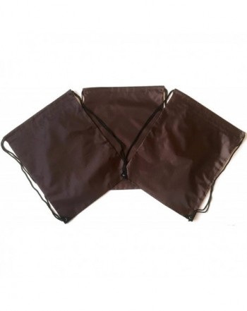 BROWN Nylon Drawstring Backpacks Sackpack