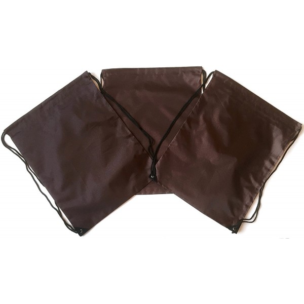 BROWN Nylon Drawstring Backpacks Sackpack