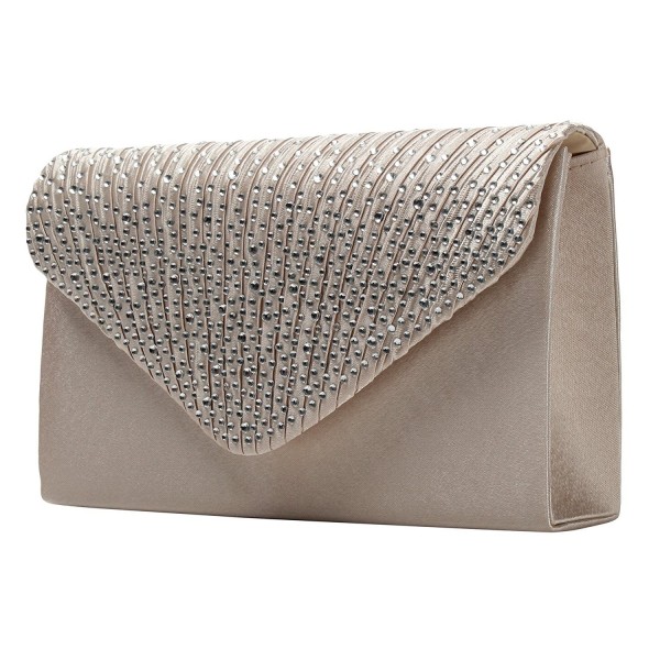 HONEYJOY Envelope Rhinestone Handbags Champagne