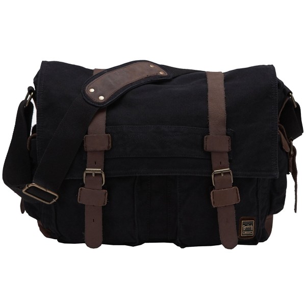 Berchirly Leather Messenger Shoulder Laptop Back