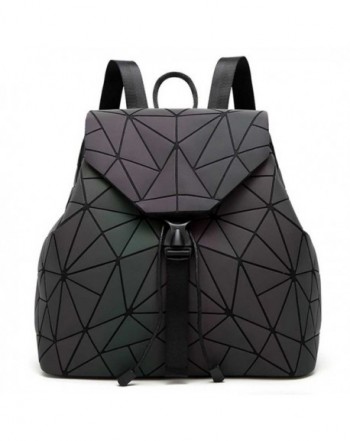 Geometric Lingge Women Backpack Luminous Flash Mens Travel Shoulder Bag ...