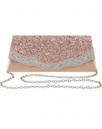 Naimo Rhinestone Envelop Evening Champagne